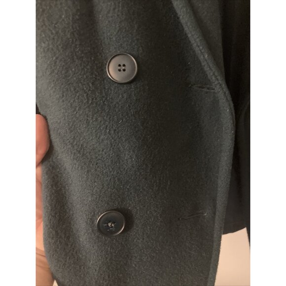 Vintage Wool Pea Coat 82/18 Blend Union Made Emerald Green - Picture 4 of 8